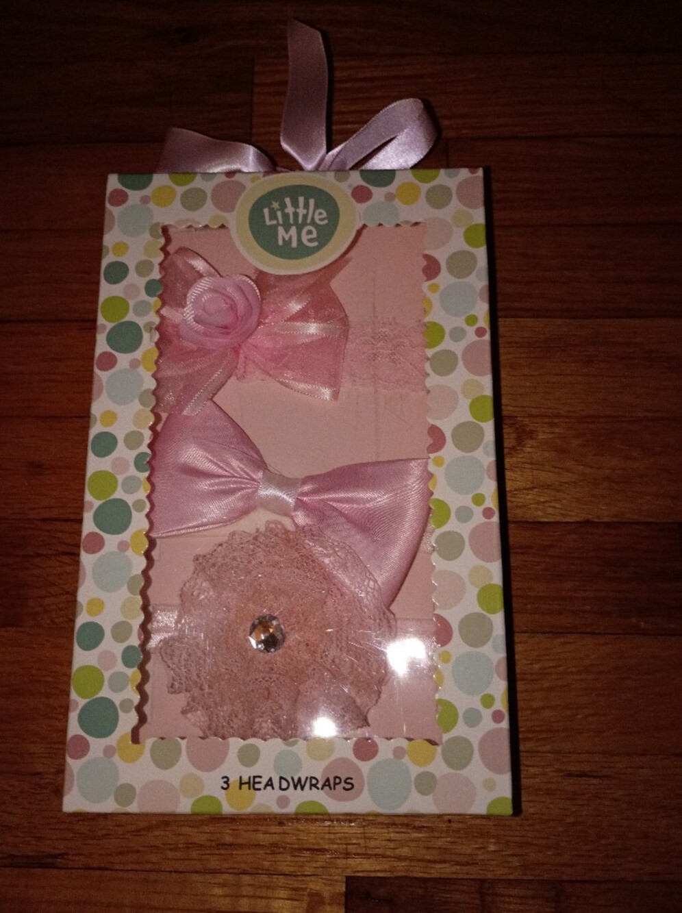 Little Me Pink Girls Hair Bow and Flower Headband Set
